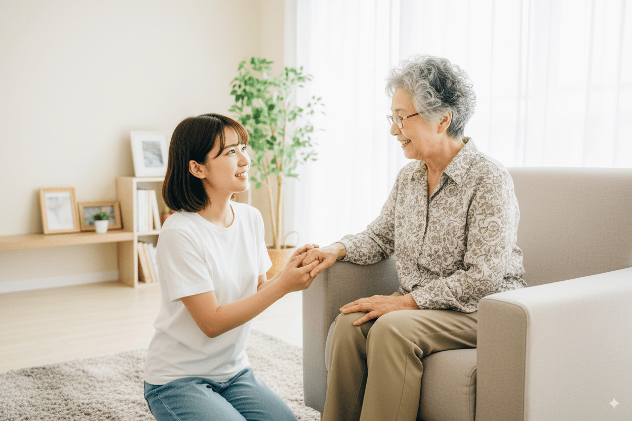 介護スタッフと入居者様
